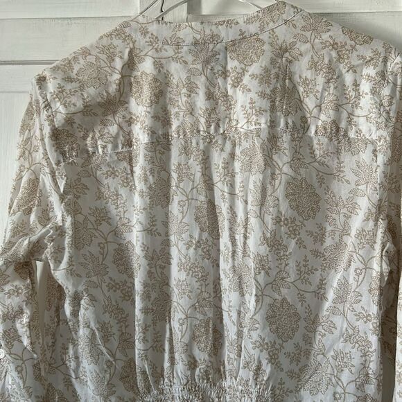 Eddie Bauer Cream Long Sleeve Buttoned Pull-Over 100% Cotton Size S - Picture 9 of 10